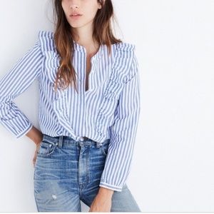 Madewell Whitney Striped Ruffle Blouse